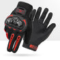 Size L Red and Black Protective Motorcycle Riding Gloves - Hard Knuckle Armour & Touchscreen Fingertips