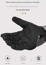 Size M Green and Black Protective Motorcycle Riding Gloves - Hard Knuckle Armour & Touchscreen Fingertips