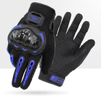 Size M Purple and Black Protective Motorcycle Riding Gloves - Hard Knuckle Armour & Touchscreen Fingertips