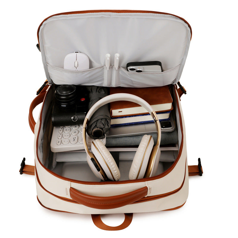 Pink Expandable Laptop Backpack with USB Port - Stylish Travel & Business Daypack