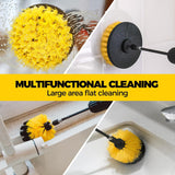 Yellow and Black Complete 7-Piece Drill Brush Power Scrubber Set - All-Purpose Cleaning Kit for Bathroom, Tile, Car Detailing & More - Front View