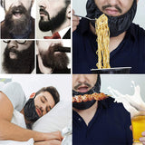 5 Pcs Black Men's Reusable Beard Guard Bib - Protective Beard Cover for Eating and Sleeping - Black Beard Bonnet Apron - Rear View