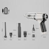 Black and Green Powerful 3-in-1 Cordless Handheld Vacuum Cleaner - 12000Pa Suction & Air Duster Blower for Car Home & Office - Front View