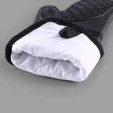 Black 6-Piece Silicone Oven Mitts and Pot Holders Set - Extra Long Waterproof Heat Resistant Gloves with Non-Slip Grip for Kitchen Baking BBQ