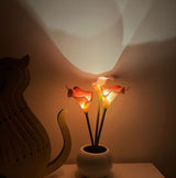 Pink Elegant Calla Lily LED Table Lamp - Lifelike Potted Flower Accent Light for Bedside Home Decor - Side View