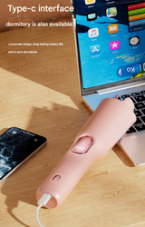 Black Portable Cordless Hair Curler - USB-C Rechargeable Automatic Hair Waver with Ceramic Barrel & Anti-Scald Design - Close-Up Angle