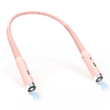 Pink Hands-Free LED Neck Reading Light - USB Rechargeable with 3 Color & Brightness Modes, Flexible Gooseneck for Books, Crafts & Knitting