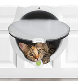 Black 4-Way Locking Cat Flap Door - Pet Entry Portal for Interior Doors, Walls & Cabinets - Side View
