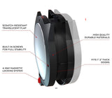 Black 4-Way Locking Cat Flap Door - Pet Entry Portal for Interior Doors, Walls & Cabinets - 45-Degree Angle