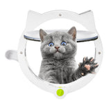Black 4-Way Locking Cat Flap Door - Pet Entry Portal for Interior Doors, Walls & Cabinets