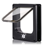 Size XL Black 4-Way Locking Pet Flap Door for Cats and Small Dogs - Weatherproof Magnetic Cat Door