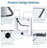 Size XL Black 4-Way Locking Pet Flap Door for Cats and Small Dogs - Weatherproof Magnetic Cat Door - 45-Degree Angle