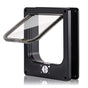 Size M Black 4-Way Locking Pet Flap Door for Cats and Small Dogs - Weatherproof Magnetic Cat Door