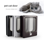 Size M Black 4-Way Locking Pet Flap Door for Cats and Small Dogs - Weatherproof Magnetic Cat Door