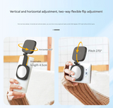 White Magnetic Foldable Selfie Light with Mirror - Rechargeable LED Fill Light for iPhone & Android Vlogging(Mobile phone is a shooting prop and is not included) - Top-Down View