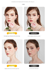 White Magnetic Foldable Selfie Light with Mirror - Rechargeable LED Fill Light for iPhone & Android Vlogging(Mobile phone is a shooting prop and is not included) - Close-Up Angle