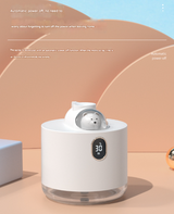 Green Adorable Space Capsule Humidifier - Portable USB Cool Mist Maker with LED Display & Ambient Night Light - 45-Degree Angle