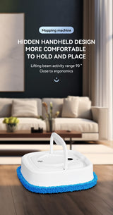 Black Smart Robotic Floor Mop with Humidifier Spray - Ultra-Slim Automatic Wet & Dry Floor Cleaner - Low Angle
