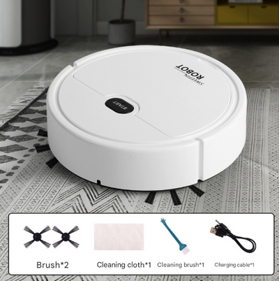 White 3-in-1 Smart Robot Vacuum Cleaner - Automatic Sweeping, Mopping & Suction for Hard Floors & Pet Hair