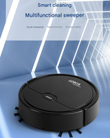 Black 3-in-1 Smart Robot Vacuum Cleaner - Automatic Sweeping, Mopping & Suction for Hard Floors & Pet Hair - Front View