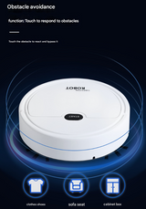 Black 3-in-1 Smart Robot Vacuum Cleaner - Automatic Sweeping, Mopping & Suction for Hard Floors & Pet Hair - Side View