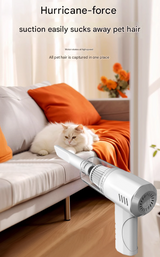 White 2-in-1 Cordless Handheld Vacuum and Air Blower - Portable & Lightweight Cleaner for Car, Home, and Pet Hair - Side View