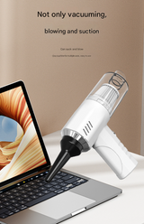 White 2-in-1 Cordless Handheld Vacuum and Air Blower - Portable & Lightweight Cleaner for Car, Home, and Pet Hair - 45-Degree Angle