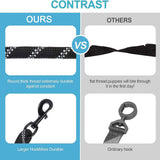Black 3-in-1 Tangle-Free Dog Leash for 1-3 Dogs - Heavy Duty Bungee Coupler with Reflective Stitching & Padded Handle