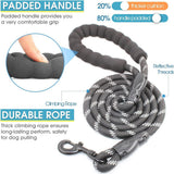 Blue 3-in-1 Tangle-Free Dog Leash for 1-3 Dogs - Heavy Duty Bungee Coupler with Reflective Stitching & Padded Handle