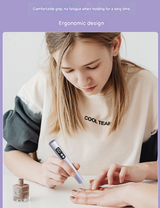 Purple Professional Electric Nail File Kit - Portable USB-C Rechargeable Manicure Drill with 6 Speeds & 5 Heads - Top-Down View