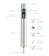 Purple Professional Electric Nail File Kit - Portable USB-C Rechargeable Manicure Drill with 6 Speeds & 5 Heads