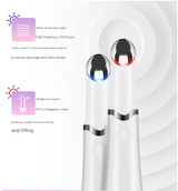 Pink Sonic Eye & Lip Massager with Red & Blue Light Therapy - Heated Vibrating Wand for Puffiness and Wrinkles - Side View