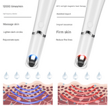 Pink Sonic Eye & Lip Massager with Red & Blue Light Therapy - Heated Vibrating Wand for Puffiness and Wrinkles - 45-Degree Angle