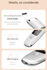 White Professional 4-in-1 Ultrasonic Skin Scrubber - Deep Pore Cleanser, Blackhead Remover & EMS Facial Lifting Tool