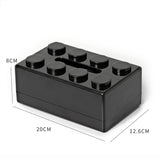Black 2 Pcs Creative Building Block Tissue Box Holder - Wall-Mounted & Desktop Dispenser for Bathroom, Kids Room & Office Decor