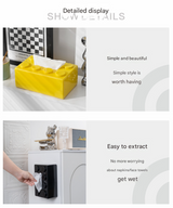 White 2 Pcs Creative Building Block Tissue Box Holder - Wall-Mounted & Desktop Dispenser for Bathroom, Kids Room & Office Decor - Close-Up Angle