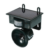 Dark Green Solar Powered Ultrasonic Animal Repeller - Motion Activated Outdoor Pest Deterrent for Garden - Front View