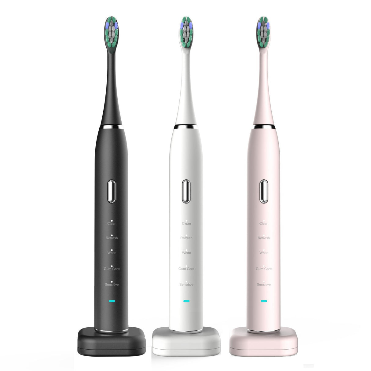 Pink Sonic Rechargeable Electric Toothbrush with 8 Heads & Travel Case - 5 Brushing Modes & Smart Timer(USB)