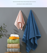 White Premium 3-Piece 100% Cotton Towel Set - Ultra Soft, Absorbent & Quick-Dry for Bathroom - Rear View
