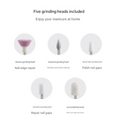 Grey Cordless Electric Nail Drill Pen - Professional Rechargeable Manicure & Pedicure Kit