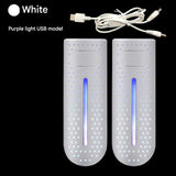 White Portable USB Shoe Dryer & Deodorizer - Constant Temperature Electric Boot Warmer with UV Sanitizer - Front View