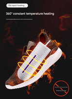 White portable USB shoe dryer and deodoriser with UV sanitiser, USB power connection