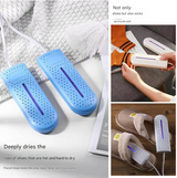Blue Portable USB Shoe Dryer & Deodorizer - Constant Temperature Electric Boot Warmer with UV Sanitizer - 45-Degree Angle