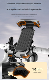 Black Heavy Duty Bike Phone Mount - Anti-Shake Motorcycle Holder with Secure Lock, 360 Rotation Cradle for All-Terrain Cycling - Extra Image