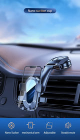 Black Universal Car Phone Mount Holder - 360° Rotation with Upgraded Suction Cup for Dashboard & Windscreen - Front View