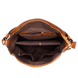 Brown Womens Soft PU Leather Hobo Bag - Large Casual Tote Handbag with Adjustable Crossbody Strap - 45-Degree Angle