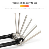 Black and Silver 16 in 1 Bicycle Repair Multi Tool - Compact Folding Bike Tool Kit with Chain Breaker for MTB Road Cycling - Front View