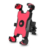 Red and Black Secure Grip Bike Phone Mount - Adjustable 360 Rotation Bicycle Handlebar Holder, Universal Cradle for MTB & Road Cycling