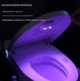 2 Pcs White Automatic UVC Toilet Sanitizer Light - Rechargeable Portable Sterilizer for Bathroom Hygiene - Top-Down View