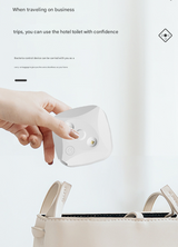 2 Pcs White Automatic UVC Toilet Sanitizer Light - Rechargeable Portable Sterilizer for Bathroom Hygiene - Low Angle
